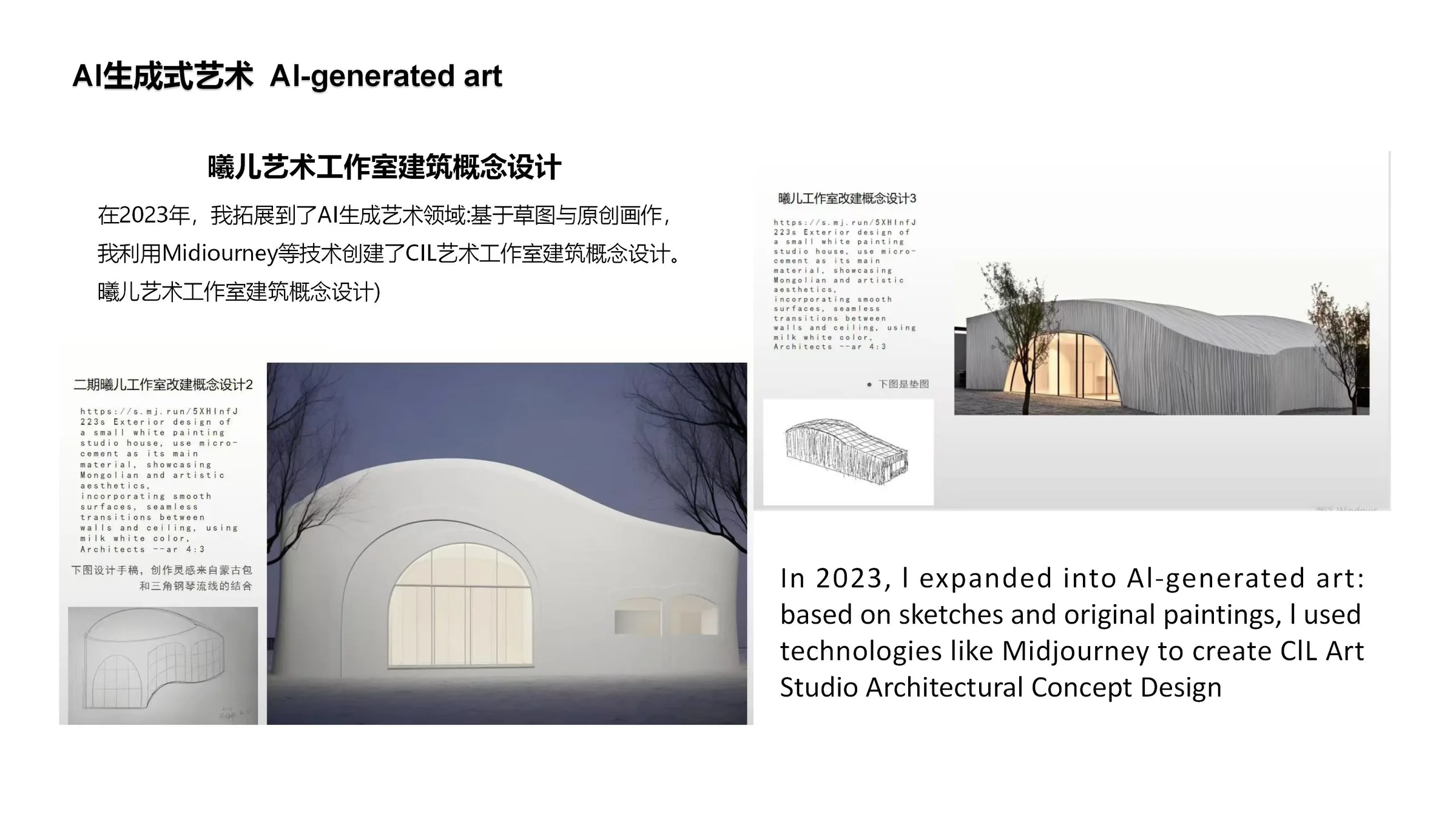 AI生成式艺术-曦儿艺术工作室建筑概念设计